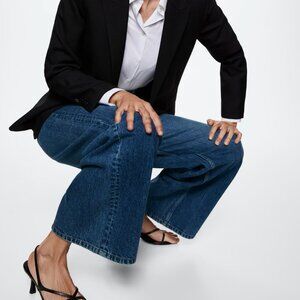 MANGO Wide Leg Cut-Off Jeans Sz. 8